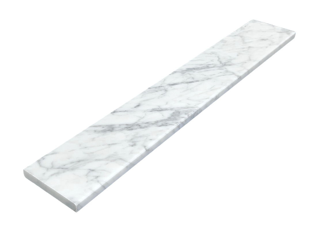 Custom Cut to Size - Italian White Carrara Marble Eased Edge Threshold