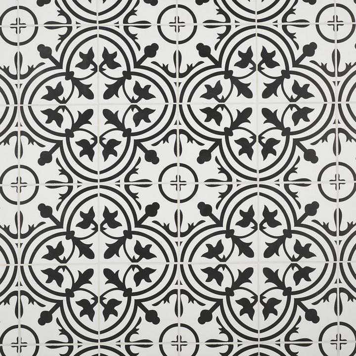 Bayona Deco Black and White Patterned Matte Porcelain Tile
