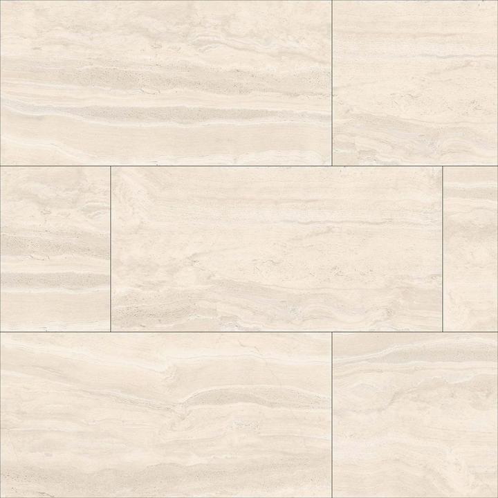 Napoli Sand Beige 24 x 48 Matte Travertine Look Large Format Porcelain Tile